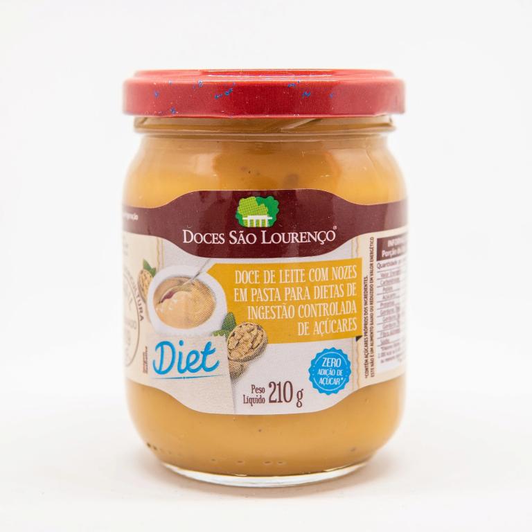 Doce de Leite com Nozes Diet SÃO LOURENÇO 210g (Cx 12X210g)