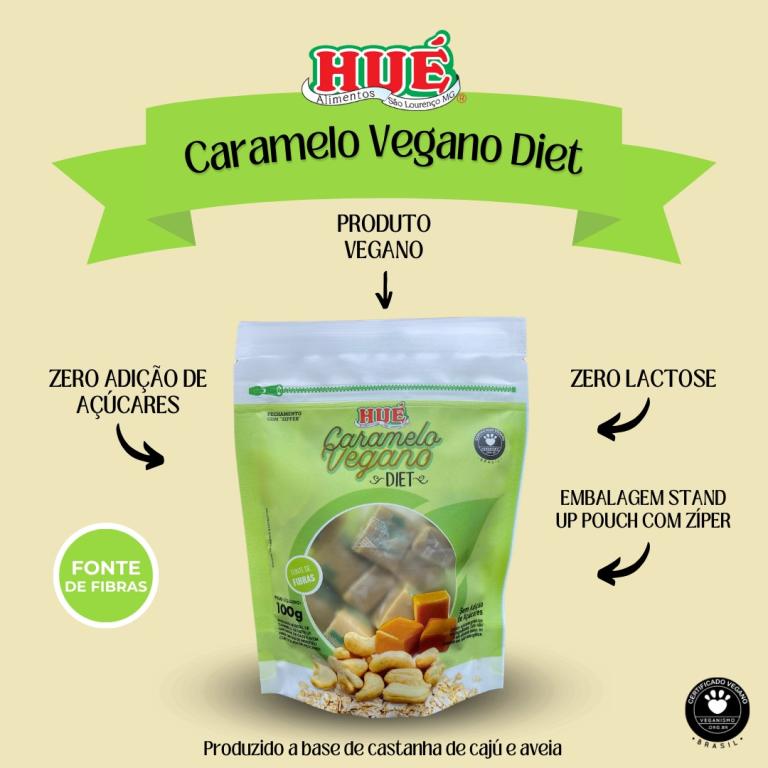 CARAMELO VEGANO DIET PCT 100G (MÉDIA DE 16UN/CX 16X100G)