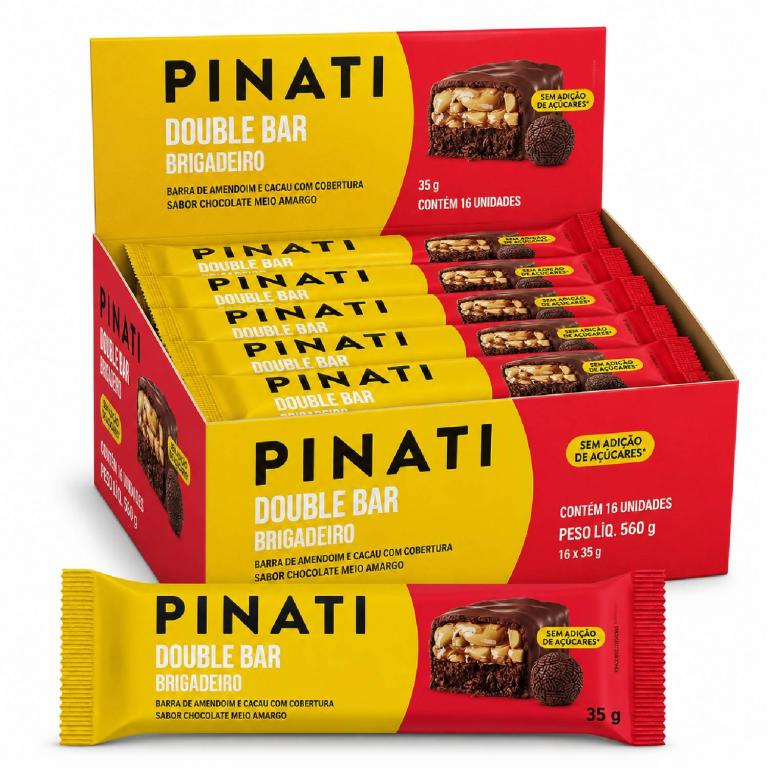PINATI Double Bar Brigadeiro S/ Ad Açuçar 35g (Display 16und)