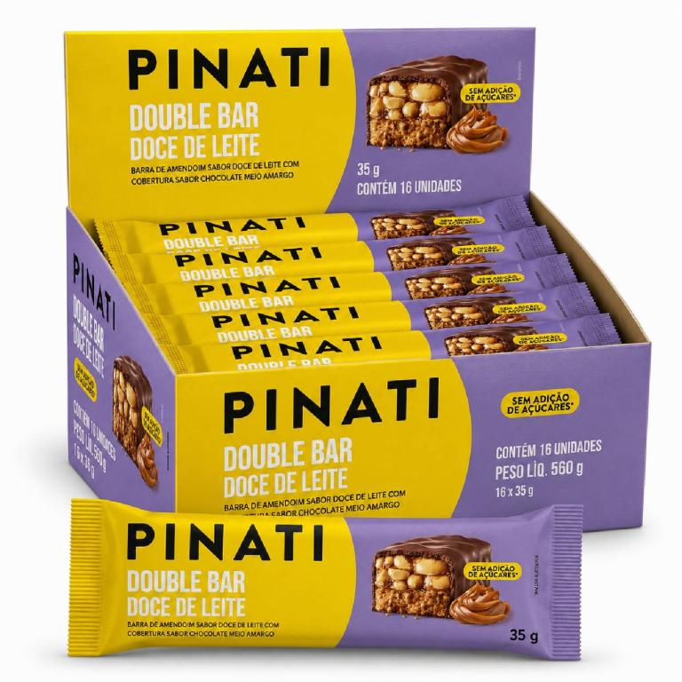 PINATI Double Bar Doce de Leite 35g S/ Ad Açucar (Display 16und)