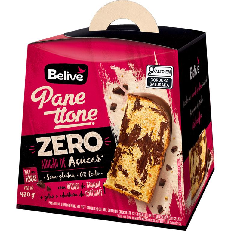 PANETONE CHOCOLATE ZERO AÇÚCAR GLÚTEN E LEITE 420G (CX 08X420G)-PRÉ-VENDA