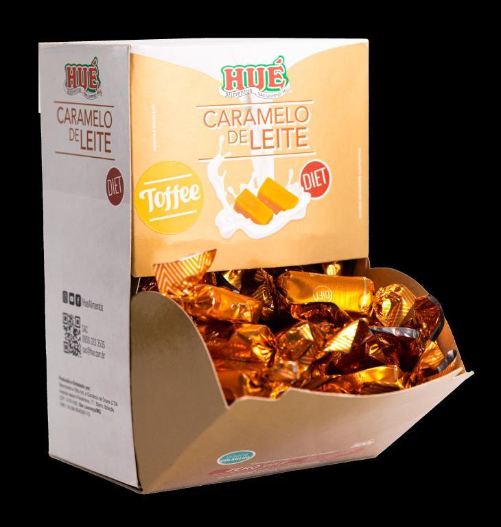 TOFFEE CARAMELO DE LEITE DIET PURO TORÇÃO DISPLAY 500G (MÉDIA DE 100UN/CX 08DPX500G)