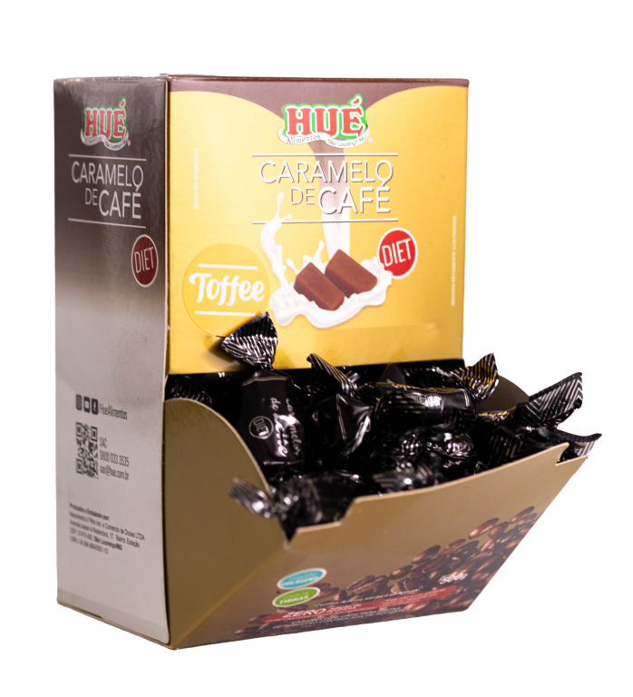 TOFFEE CARAMELO DE CAFÉ DIET TORÇÃO DISPLAY 500G (MÉDIA DE 100UN/CX 08DPX500G)