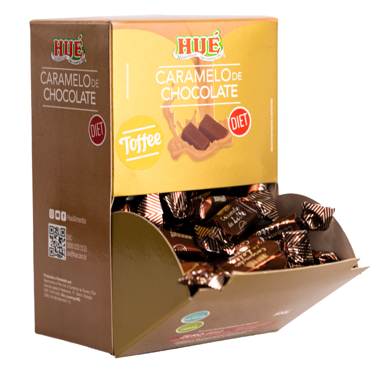 TOFFEE CARAMELO DE CHOCOLATE DIET TORÇÃO DISPLAY 500G (MÉDIA DE 100UN/CX 08DPX500G)