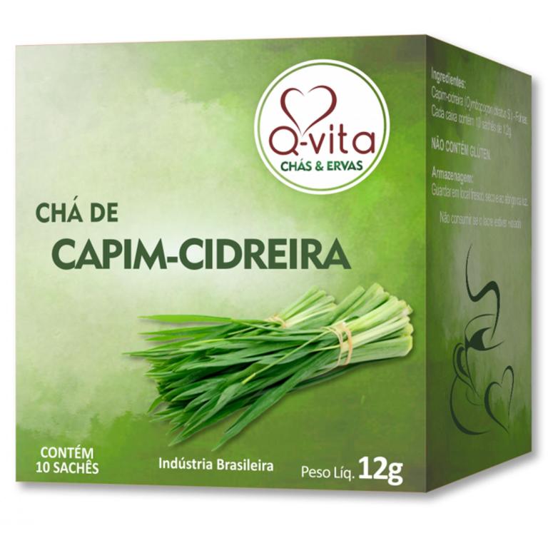 Chá Capim-Cidreira Premium QVITA 12g (10 sachês)  (Cx 12x12g)