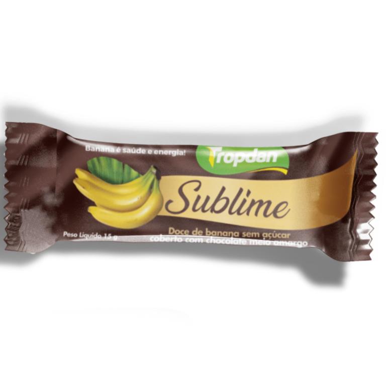 Bananinha Sublime C/ Chocolate Meio Amargo TROPDAN 15g (DISPLAY VEM 30)