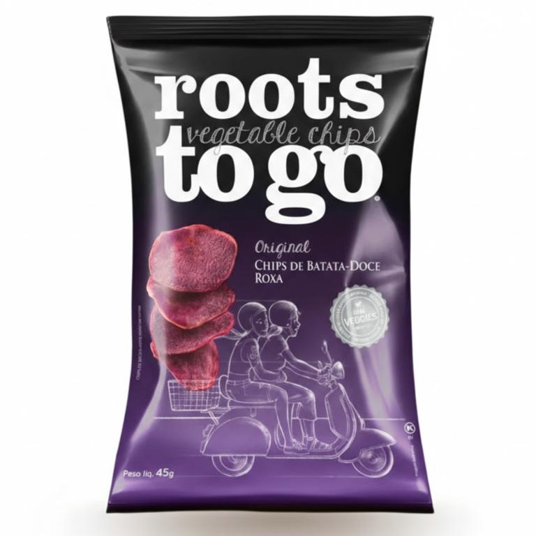 Chips De Batata-Doce Roxa Roots To Go 45g (Cx 24x45g)