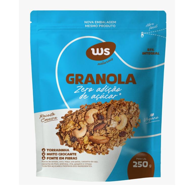 Granola Zero Adição de Açucar WS NATURAIS 250g