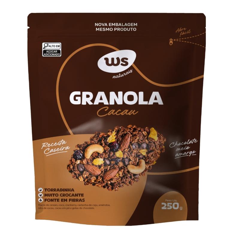 Granola Cacau WS NATURAIS c/ Choc Meio Amargo 250g