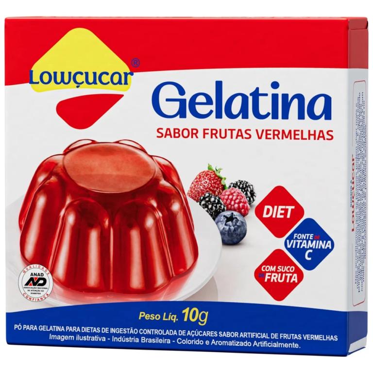 GELATINA LOWCUCAR SABOR FRUTAS VERMELHAS 10G (CX MASTER 36X10G)
