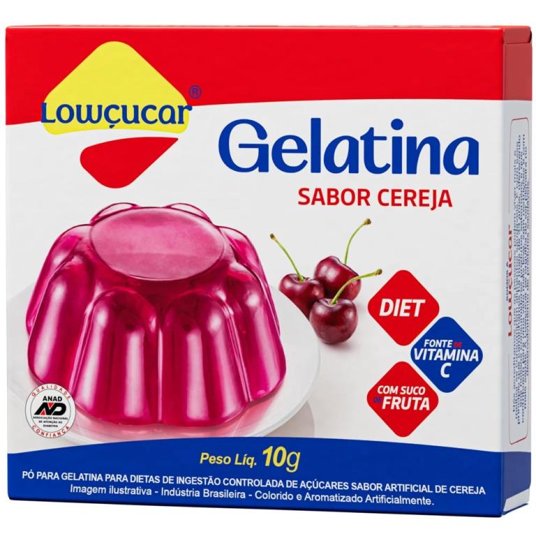 GELATINA LOWCUCAR SABOR CEREJA 10G (CX MASTER 36X10G)