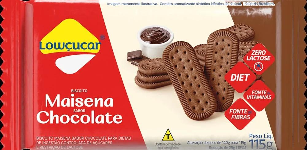 BISCOITO MAISENA CHOCOLATE LOW ZERO ACUCARES 115G (CX MASTER 16X115G)