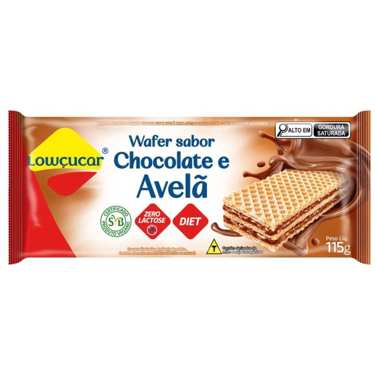 WAFER ZERO ACUCAR LOW CHOCOLATE E AVELA 115G (CX 16X115G)
