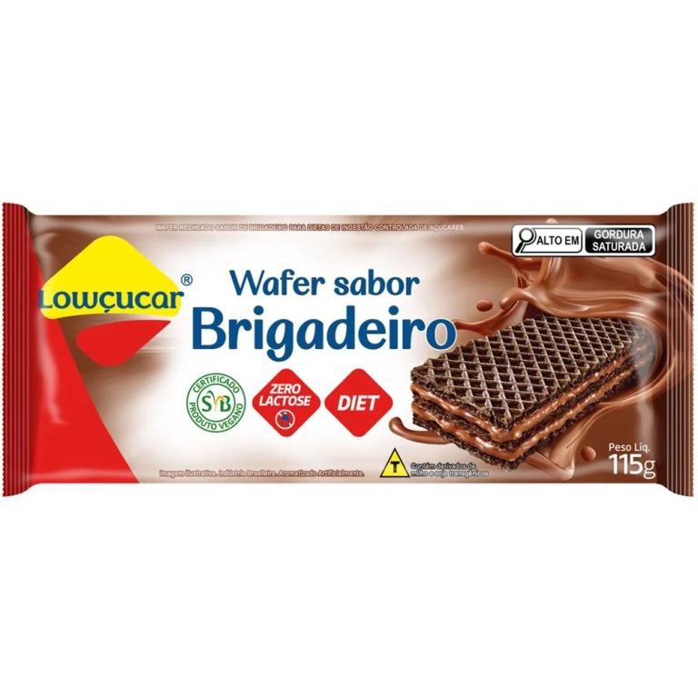 WAFER LOWCUCAR ZERO ACUCARES SABOR BRIGADEIRO 115G (CX MASTER 16X115G)