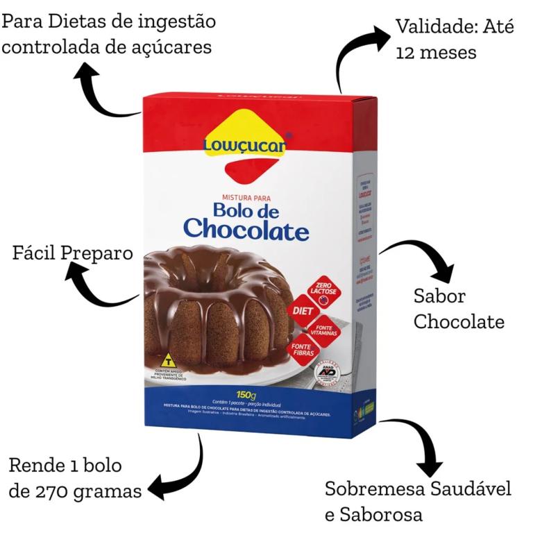 MISTURA PARA BOLO SABOR CHOCOLATE 150G (CX MASTER 12X150G)