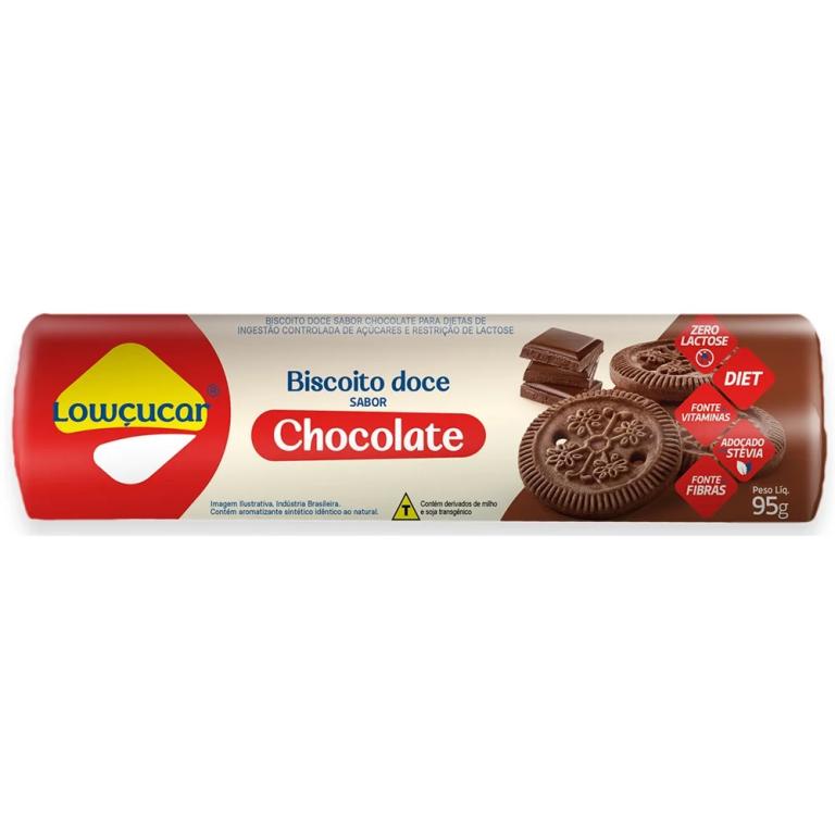 BISCOITO DOCE CHOCOLATE LOW ZERO ACUCAR 95G (CX 16X95G)