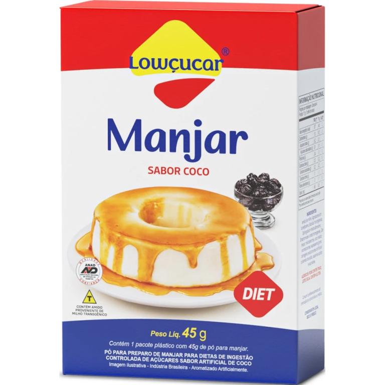 MANJAR LOWCUCAR SABOR COCO ZERO ACUCARES 45G (CX MASTER 12X45G)