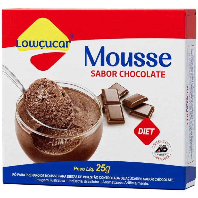 MOUSSE LOWCUCAR ZERO ACUCARES SABOR CHOCOLATE 25G (CX MASTER 18X25G)
