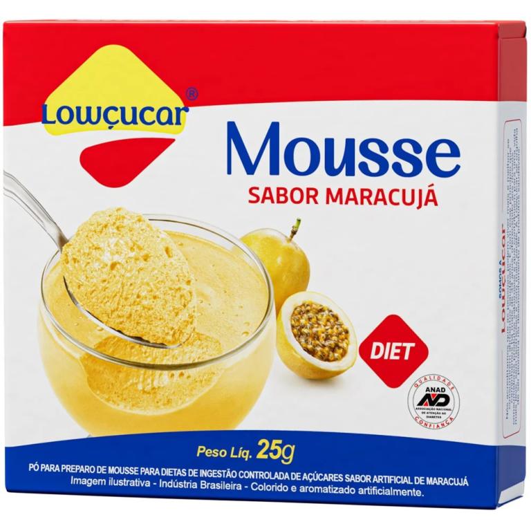 MOUSSE LOWCUCAR ZERO ACUCARES SABOR MARACUJA 25G (CX MASTER 18X25G)