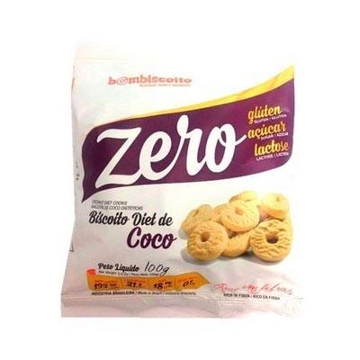 Biscoito Diet Coco Zero Açúcar Glúten e Lactose 100g (Cx Master 30X100g)