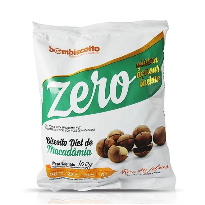 Biscoito Diet Macadâmia Zero Açúcar Glúten e Lactose 100g (Cx Master 30X100g)