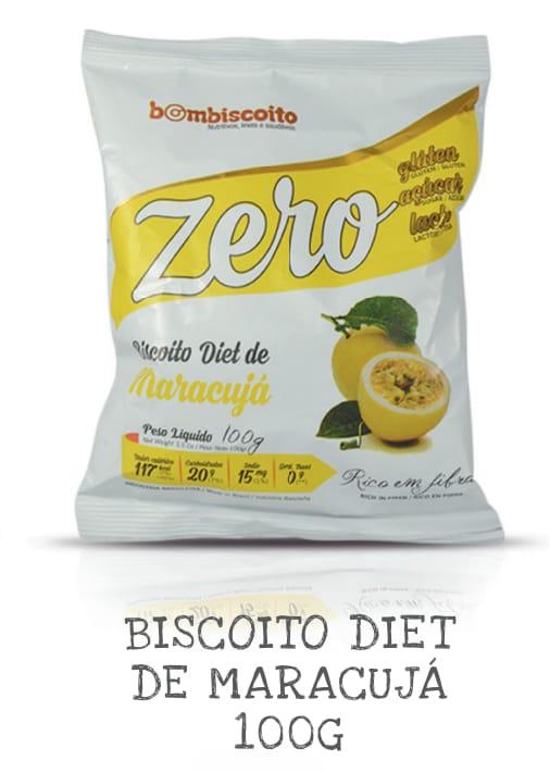 Biscoito Diet Maracujá Zero Açúcar Glúten e Lactose 100g (Cx Master 30X100g)