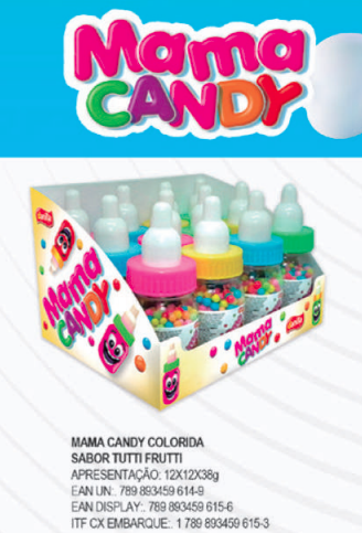 MAMA CANDY FRUTINHA TUTTI FRUTTI 12X38G