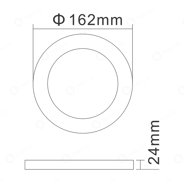 LUMINÁRIA PAINEL LED SOBREPOR REDONDO PT 12W 3K/4K/6,5K