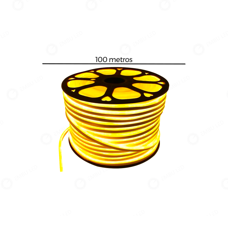 MENGUEIRA NEON 100m C/5 RABICHO /AMARELA 127V100M CORTE 1M