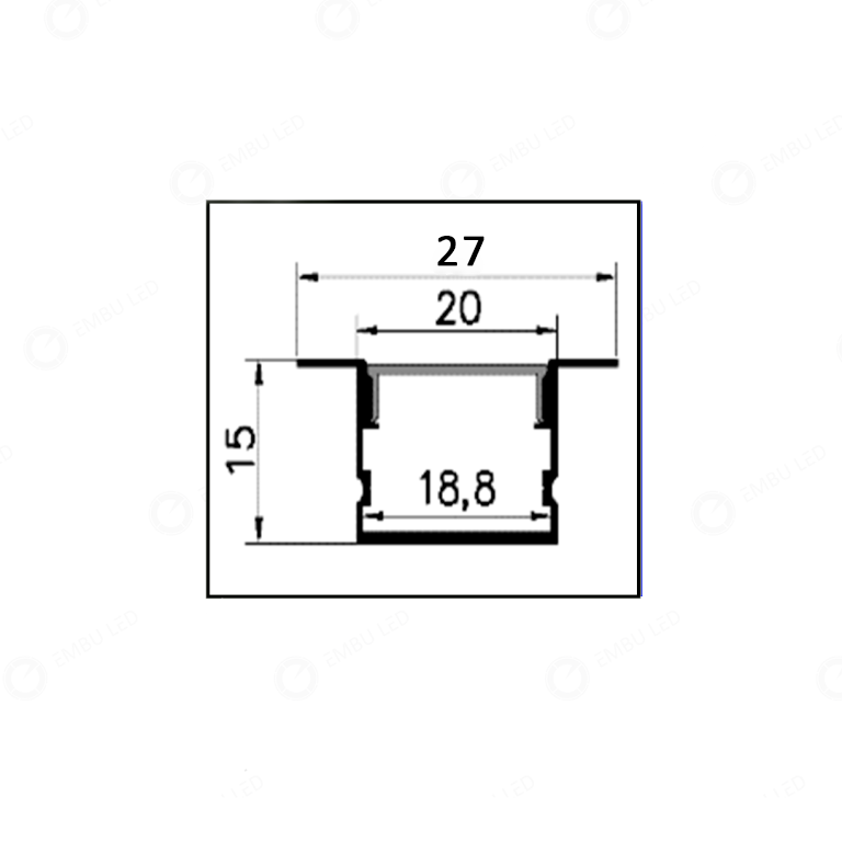 PERFIL ALUMINIO  2METROS BRANCO EMBUTIR GND 32x15