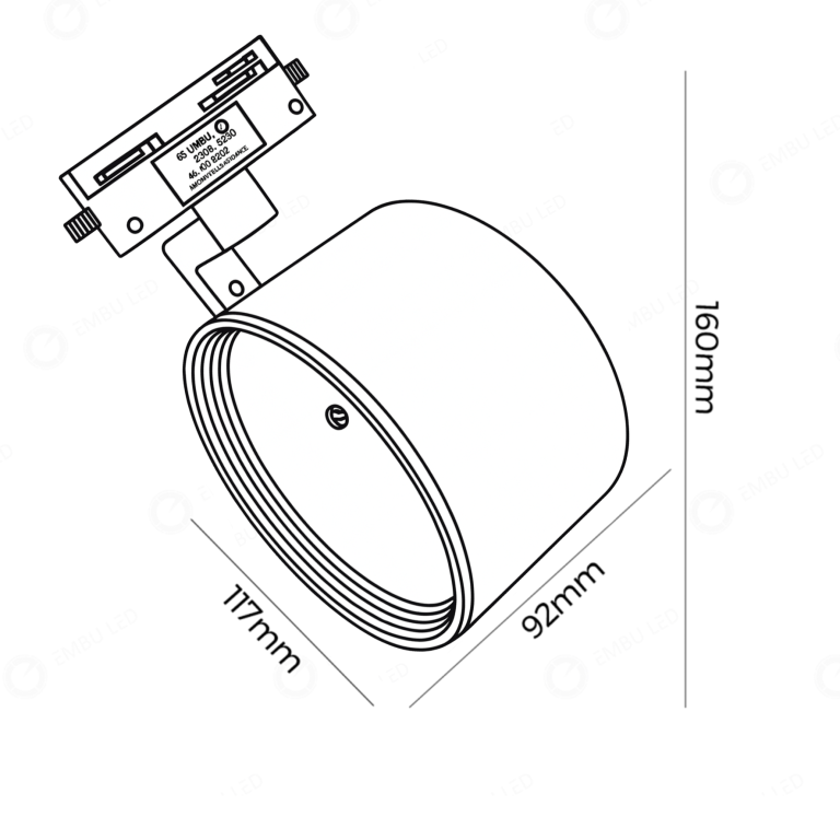 SPOT LED PARA TRILHO SEM LAMPADA AR111 GU10