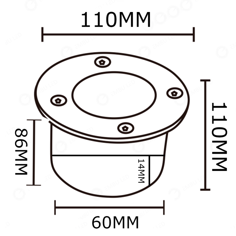 BALIZADOR DE SOLO S/ LAMPADA SOQUETE GU10( compativel com lampada mr11 e mr16 )
