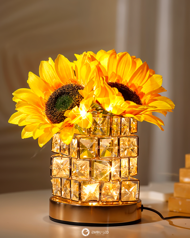1- LUMINARIA ABAJUR DECORATIVA GIRASSOL 3W 3K/4K/6,5K