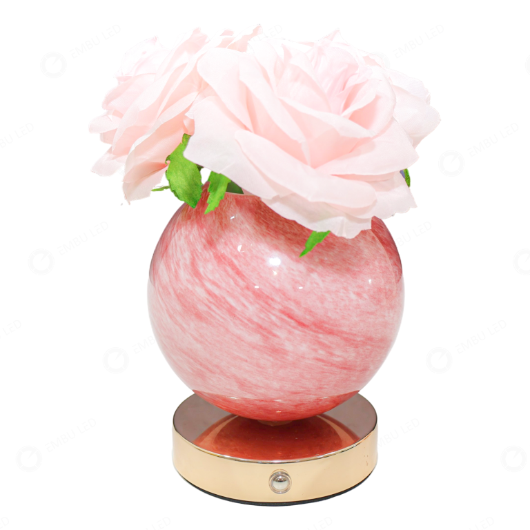 1- LUMINAŔIA ABAJUR DECORATIVA ESFERA ROSAS 3W 3K/4K/6,5K