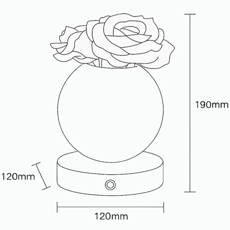 1- LUMINAŔIA ABAJUR DECORATIVA ESFERA ROSAS 3W 3K/4K/6,5K