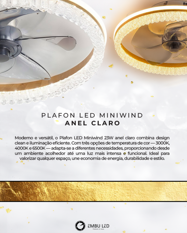 1-PLAFON LED MINIWIND 12''304,8MM 23W ANEL CLARA