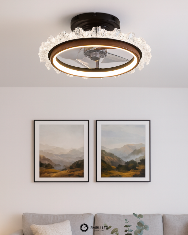 1-PLAFON LED MINIWIND 12''304,8MM 23W MADEIRA ESCURO