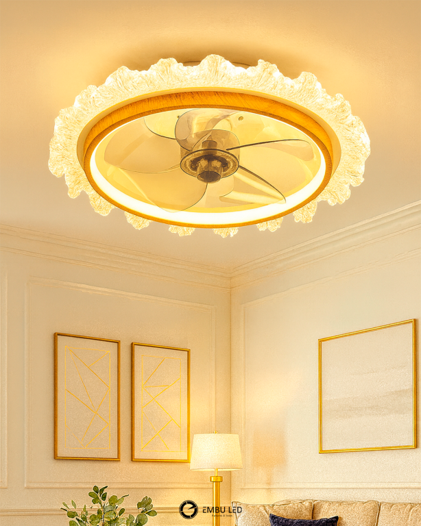 1-PLAFON LED MINIWIND 12''304,8MM 23W MADEIRA CLARA