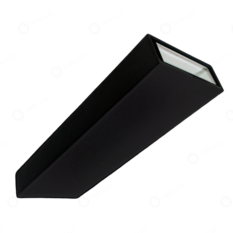 1-ARANDELA ALVA 8W 2 FACHOS FIXO PRETA IP65 3000K