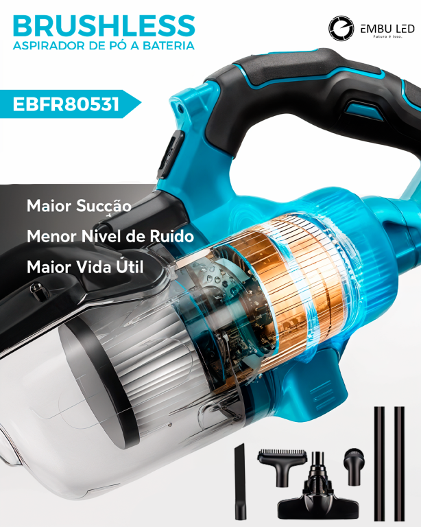 1- BRUSHLESS ASPIRADOR DE PÓ