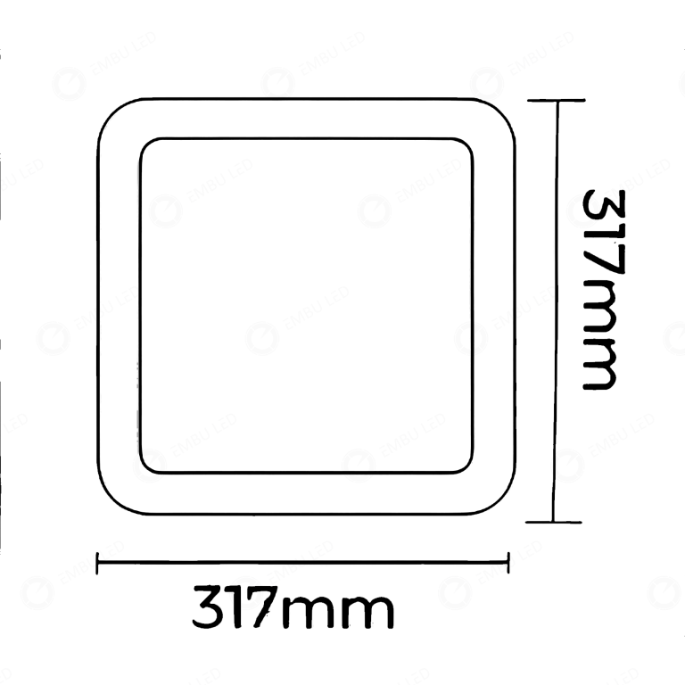 1-PLAFON HALO FRAME PRETO 25W 3K/4K/6,5K