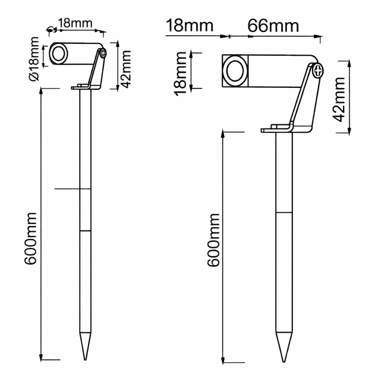 1-ESPETO LED FLIK BLACK 2W 3000K