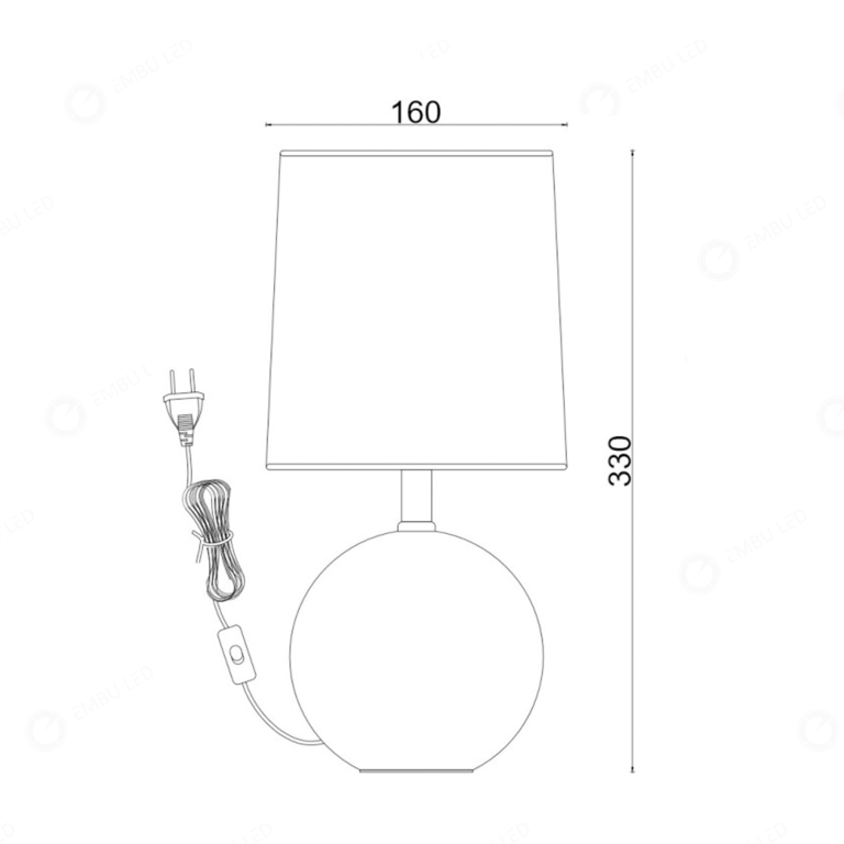 1- ABAJUR LED TEXTURA SFERA NEVE