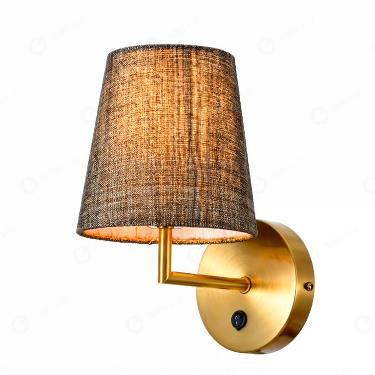 1-ARANDELA LED TEXTURA CLASSICA GOLD + PRETO