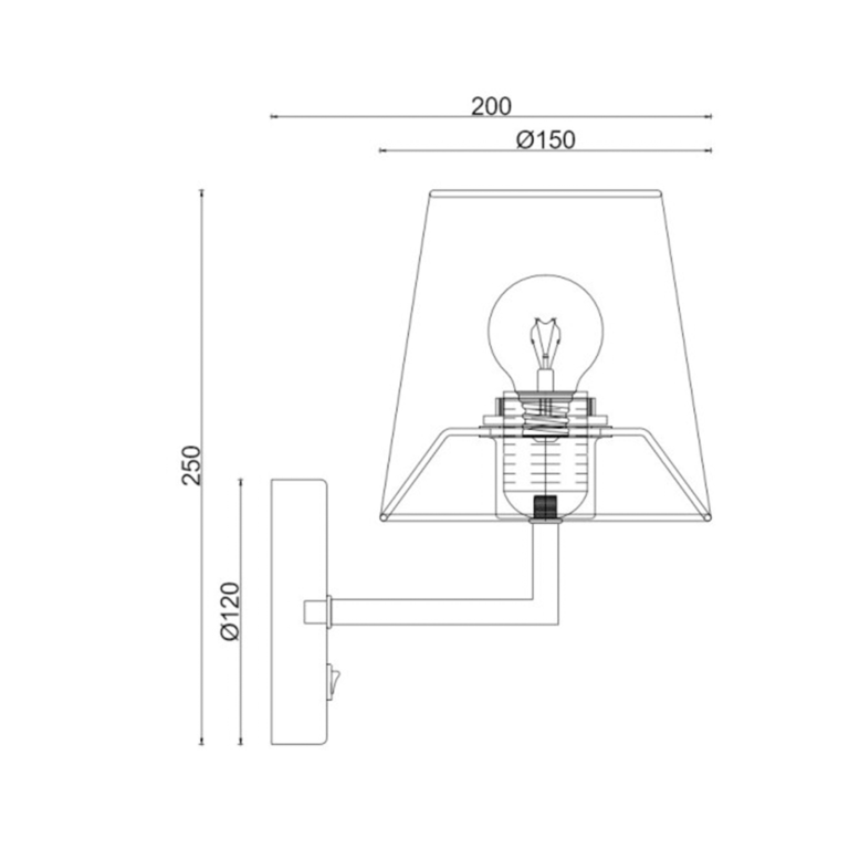 1-ARANDELA LED TEXTURA CLASSICA GOLD + PRETO