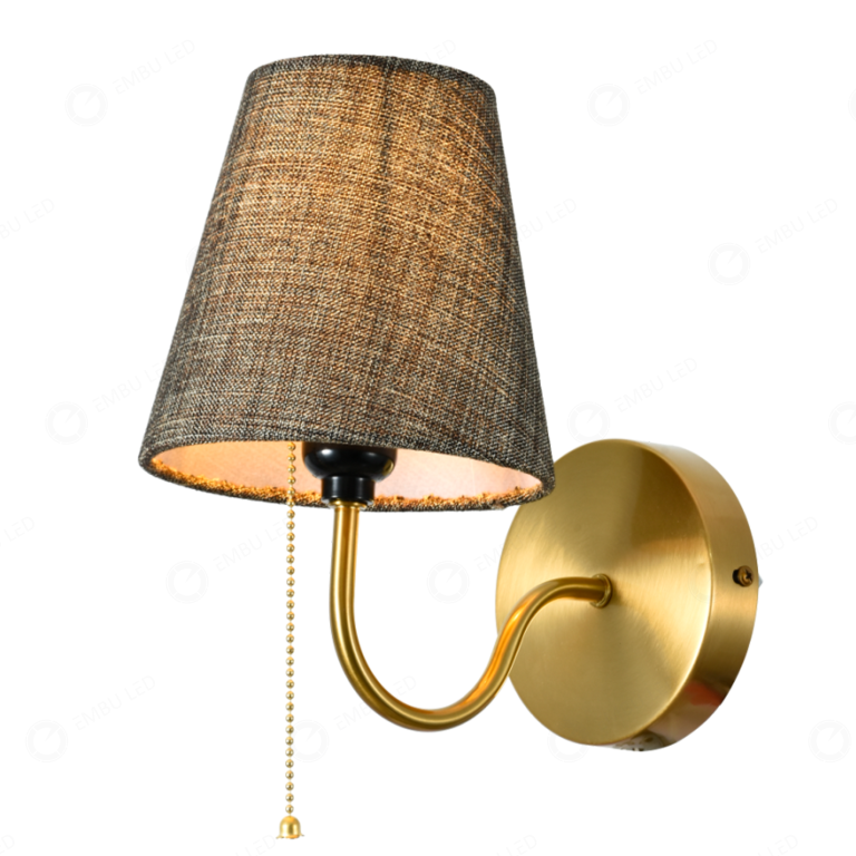 1-ARANDELA LED TEXTURA PARIS GOLD + PRETO / INTERRUPTOR DE CORDA