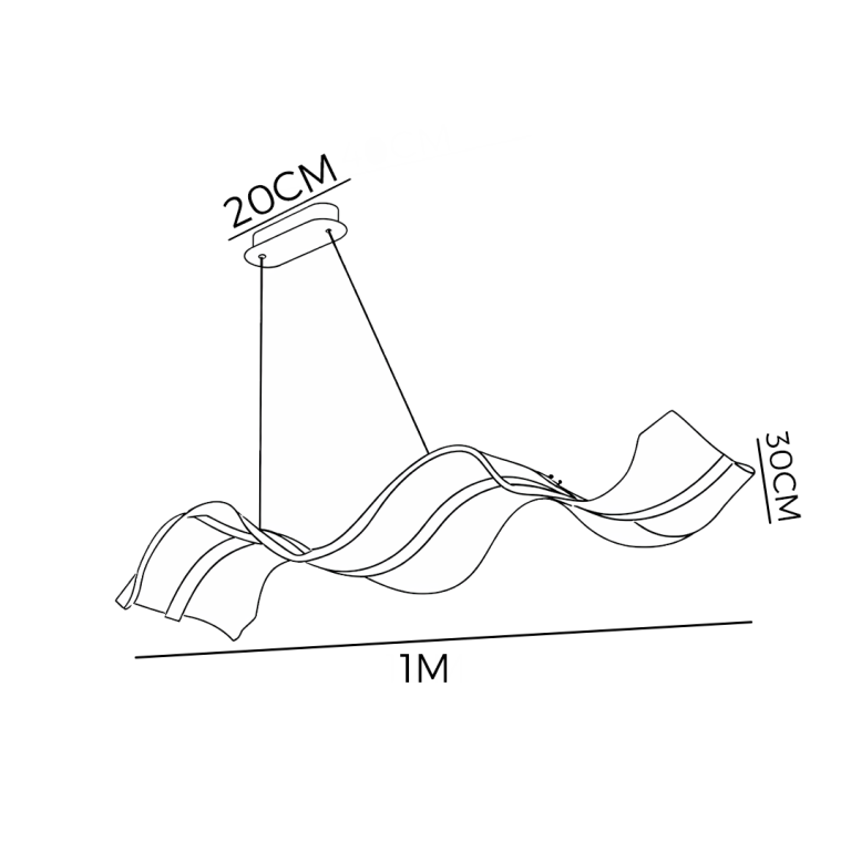1-PENDENTE ACRILUX FLUIDA GOLD 39W 3K/4K/6,5K
