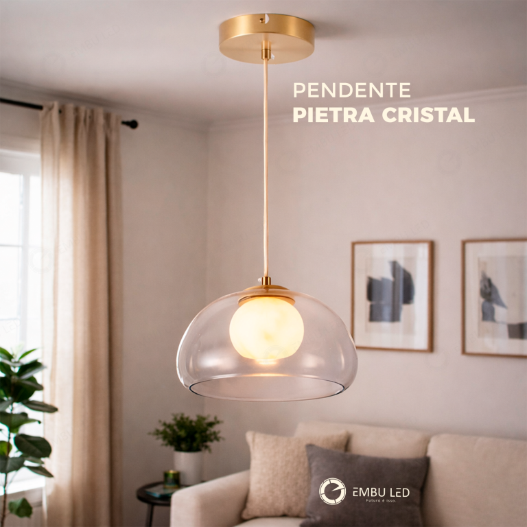 1-PENDENTE LED PIETRA SFERA CRISTAL