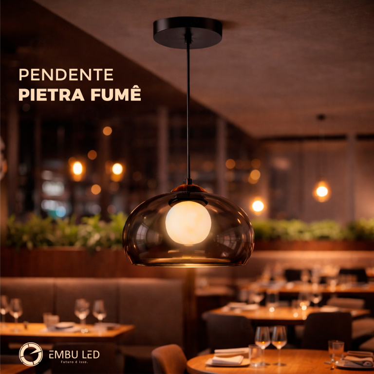 1-PENDENTE LED PIETRA SFERA FUME