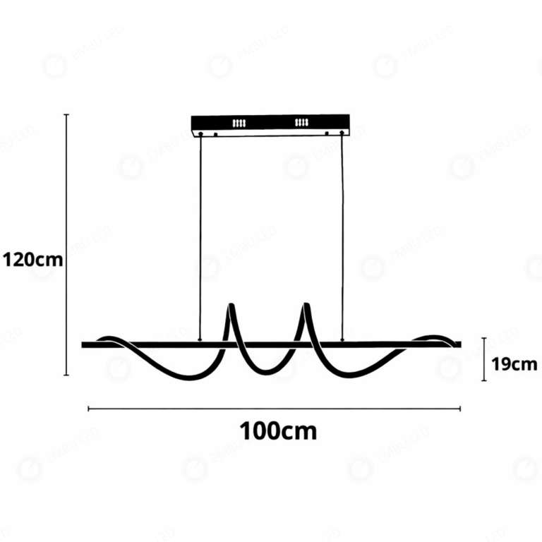 1-PENDENTE LINHA INFINA RIVELA 38W 3K/4K/6,5K